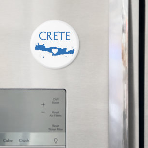 Crete Map Blue and White Magnet