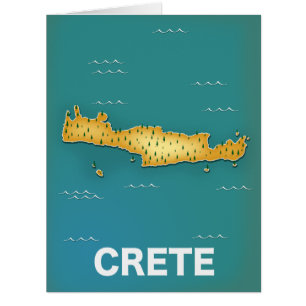 Crete map travel poster
