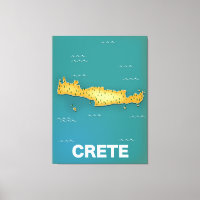Crete map travel poster