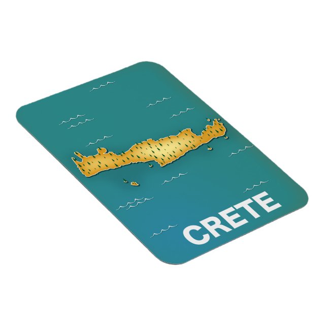 Crete map travel poster magnet (Right Side)