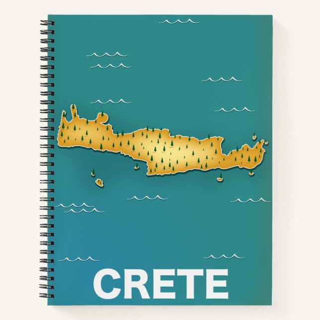 Crete map travel poster notebook (Front)
