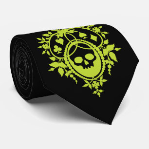 Crête verte avec Cravate crâne et costumes
