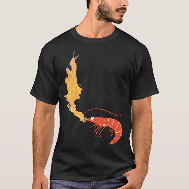 Crevettes en feu T-shirt (Devant)