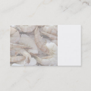 crevettes sur carte de visite de glace