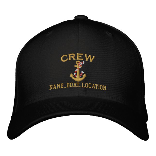 Crew Customize with Your Name Rope Anchor Embroidered Hat (Front)