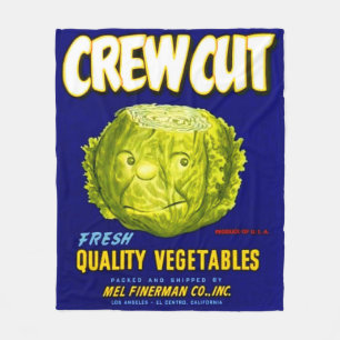 Crew Cut vegetable crate label Fleece Blanket
