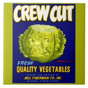 Crew Cut vegetable crate label Tile