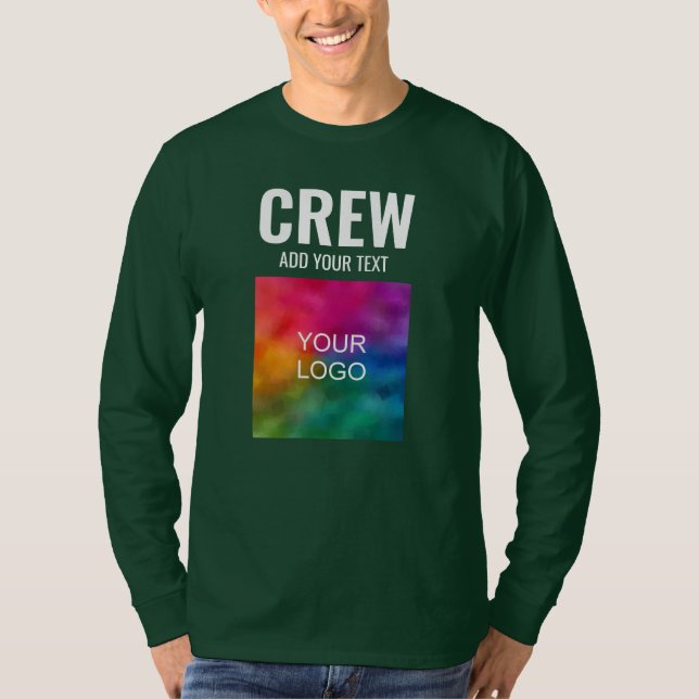 Crew Mens Front & Back Design Long Sleeve T-Shirt (Front)