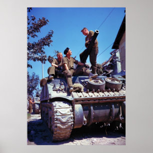 Crew of a Sherman tank south of Vaucelles Poster