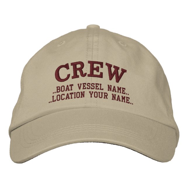 CREW Personalize it! Your Boat Your Name Embroidered Hat (Front)