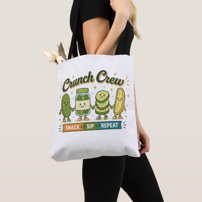 Crew Snack Sip Repeat Funny Food Lover [ Tote Bag (Close Up)