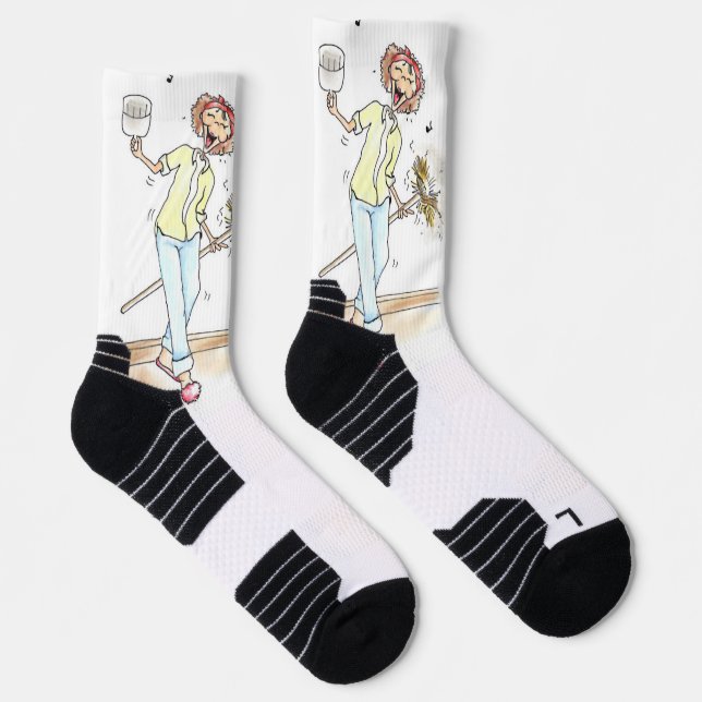 Crew Socks Colourful Happy Cleaning Lady (Right)