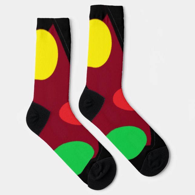 Crew Socks GIANT DOTS YELLOW RED BRIGHT GREEN (Right)
