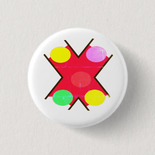 Crew Socks GIANT DOTS YELLOW RED BRIGHT GREEN 1 Inch Round Button