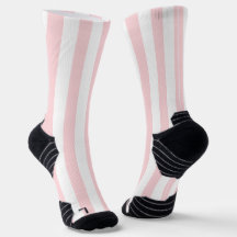 Crew Socks Pink & White Stripe