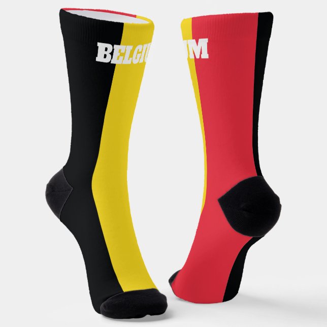 crew socks with flag of Belgium (Angled)