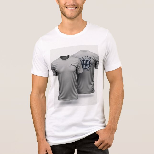Crew Staff Bulk Double Sided Custom Men's T-shirt  Tri-Blend Shirt (Front)