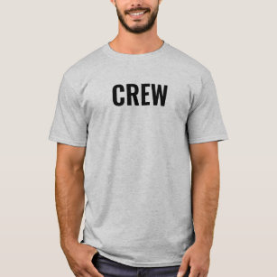 Crew Staff Bulk Double Sided Design Mens Grey T-Shirt