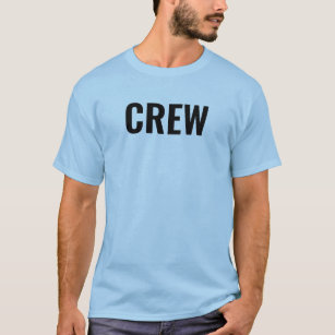 Crew Staff Double Sided Design Mens Light Blue T-Shirt