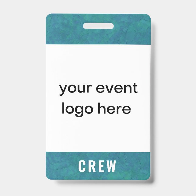 Crew Staff Event Badge Teal (Front)