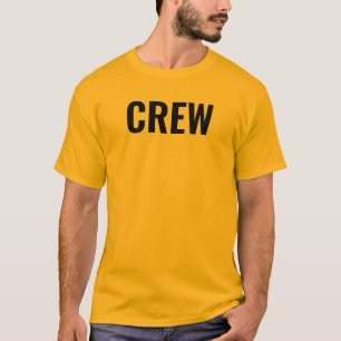 Crew Staff Gold Colour Double Sided Design Mens T-Shirt