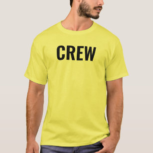 Crew Staff Yellow Double Sided Print Mens T-Shirt