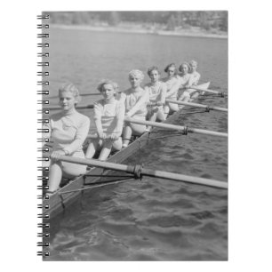 CREW TEAMvintage, sport, row, team, boat, retro, c Notebook