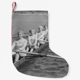 CREW TEAMvintage, sport, row, team, boat, retro, c Small Christmas Stocking