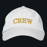 CREW White Basic Adjustable Cap Embroidered Hat<br><div class="desc">Customizable CREW hat. Embroidered - Choose your thread colour and change text or leave as is.</div>