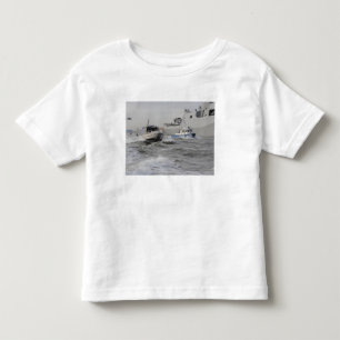 Crews from the coast guard and police departmen toddler t-shirt