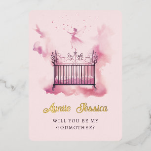Crib Fairy Watercolor Photo Godmother Proposal
