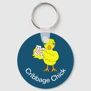 Cribbage Chick Keychain
