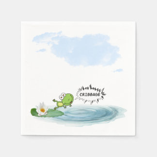 Cribbage Frog Napkin