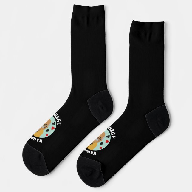 Cribbage grandpa - funny cribbage socks (Left)