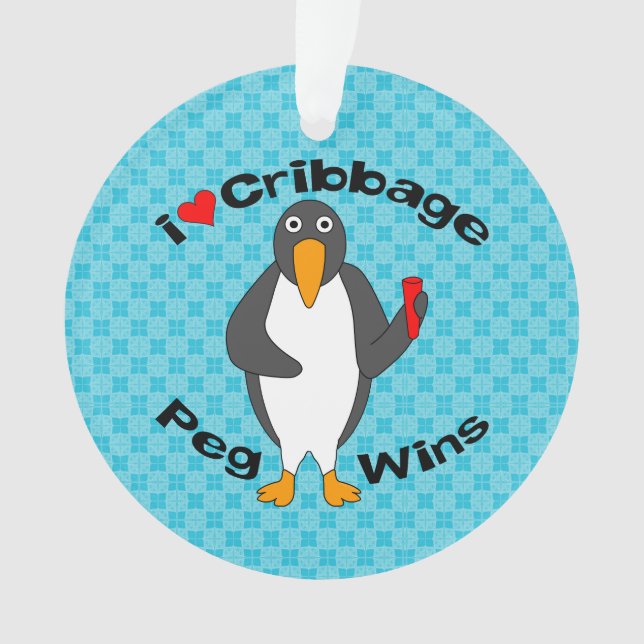 Cribbage Peg Wins Ornament (Front)