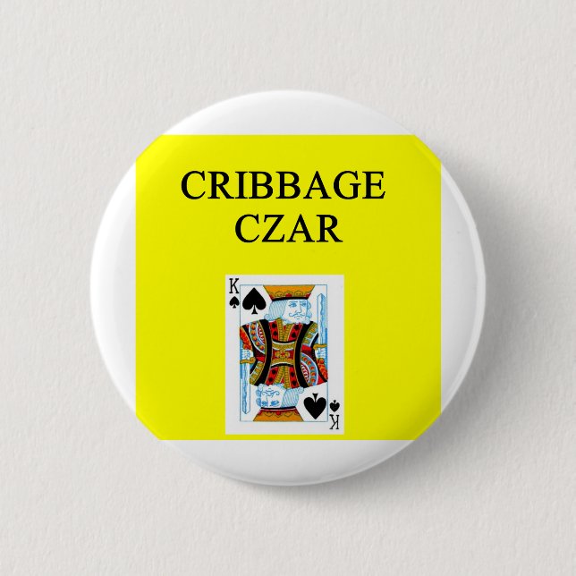 CRIBBAGE player 2 Inch Round Button (Front)