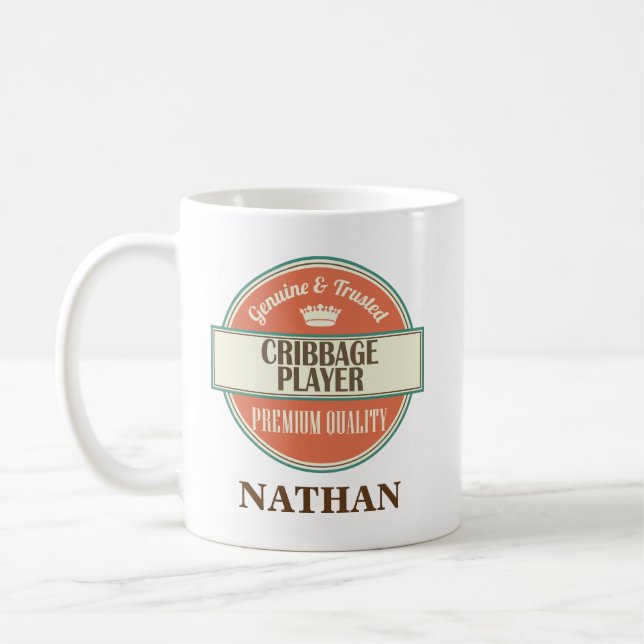 Cribbage Player Personalized Office Mug Gift (Left)