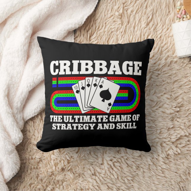 Cribbage The Ultimate Game Of Strategy And Skill Throw Pillow (Blanket)