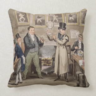 Cribb's Parlour: Tom introducing Jerry and Logic t Throw Pillow