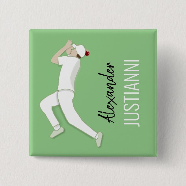 Cricket 2 Inch Square Button (Front)