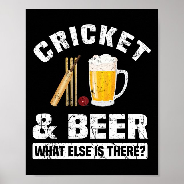 Cricket And Beer Funny  Poster (Front)