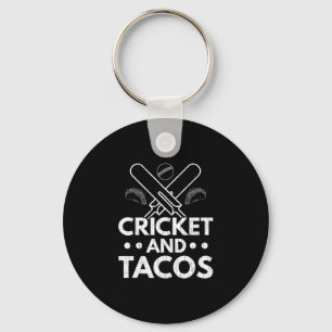 Cricket And Tacos Funny Player Coach Sports Graphi Keychain
