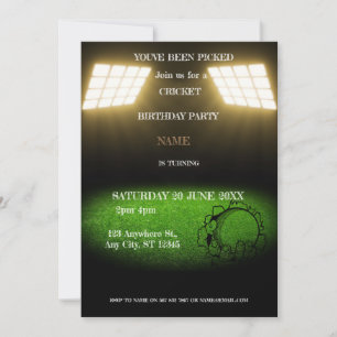 Cricket Anniversaire de fête Sports Invitation
