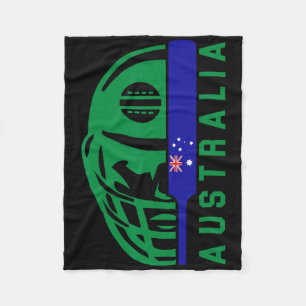Cricket Australia Fan Helmet Ll And T Design Fleece Blanket
