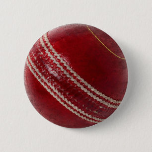 CRICKET BALL 2 INCH ROUND BUTTON