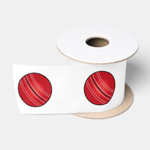 Cricket Ball 3 Inches Satin Ribbon