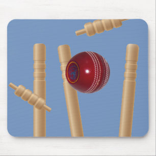 Cricket Ball And Stumps, Mouse Pad