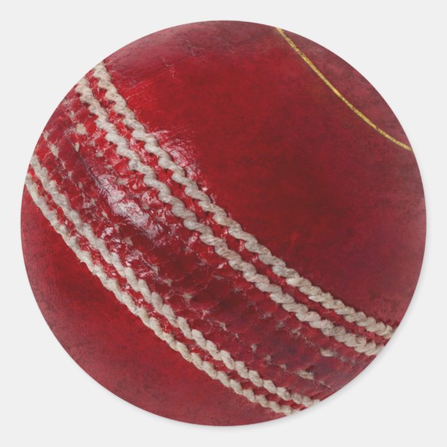 CRICKET BALL CLASSIC ROUND STICKER (Front)