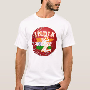 Cricket Ball Red Customize Indian Cricket Player T-Shirt