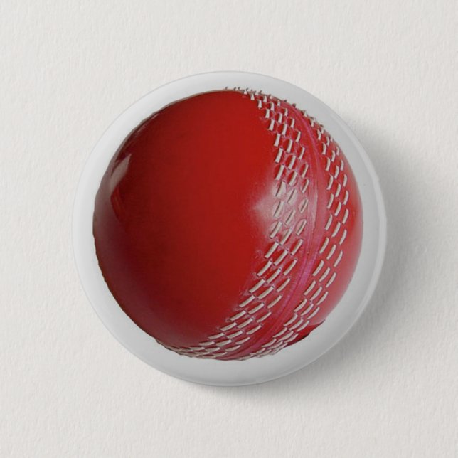 Cricket Ball Red Customize With Your Name 2 Inch Round Button (Front)